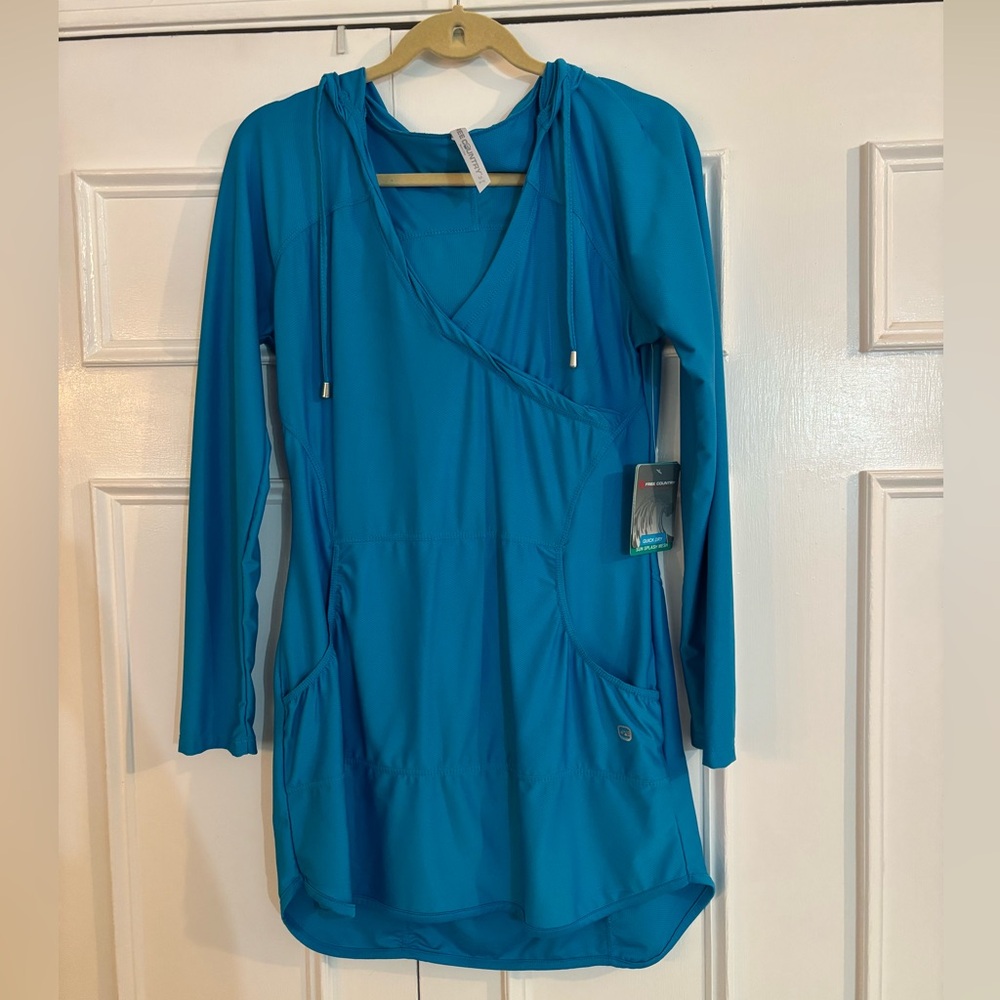 Free Country Blue Hooded Swim Coverup